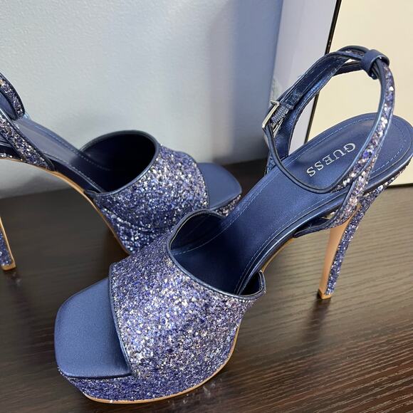 Guess Blue Glitter Heels - Picture 6 of 10
